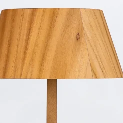 Holz Tischlampe Modern Holz 53 cm Teak Furnier E27