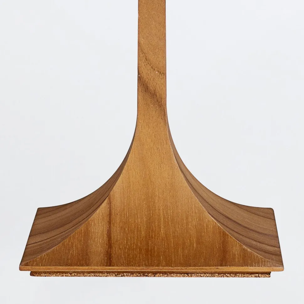 Holz Tischlampe Modern Holz 53 cm Teak Furnier E27