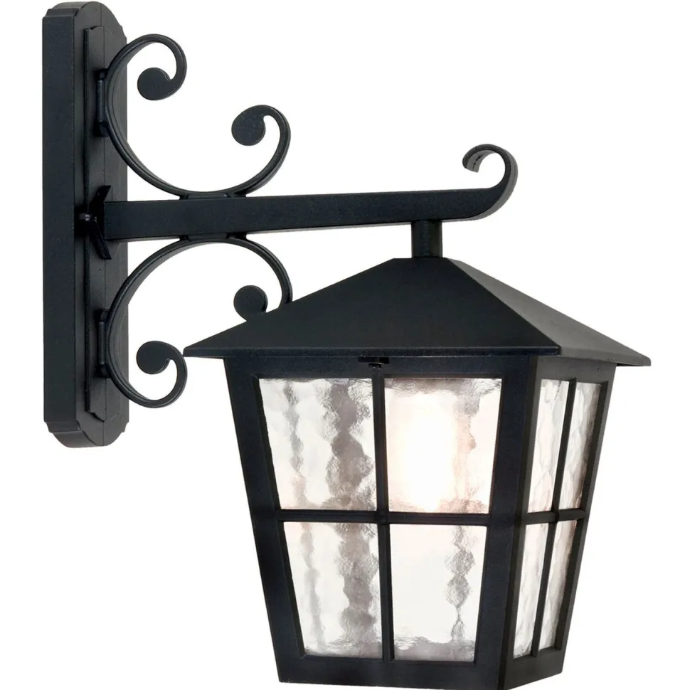 Idyllische Wandlampe LUDGER Schwarz Rustikal Hof