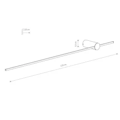 Indirekte Wandlampe LED Schwarz 4000 K 570 lm 1,2 m hoch