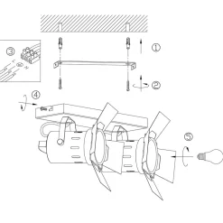 Industrial Deckenstrahler Metall L:58 cm E27 flexibel