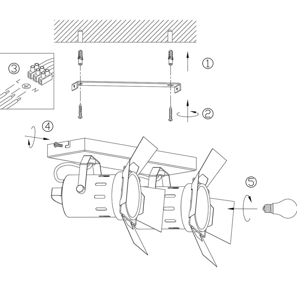 Industrial Deckenstrahler Metall L:58 cm E27 flexibel