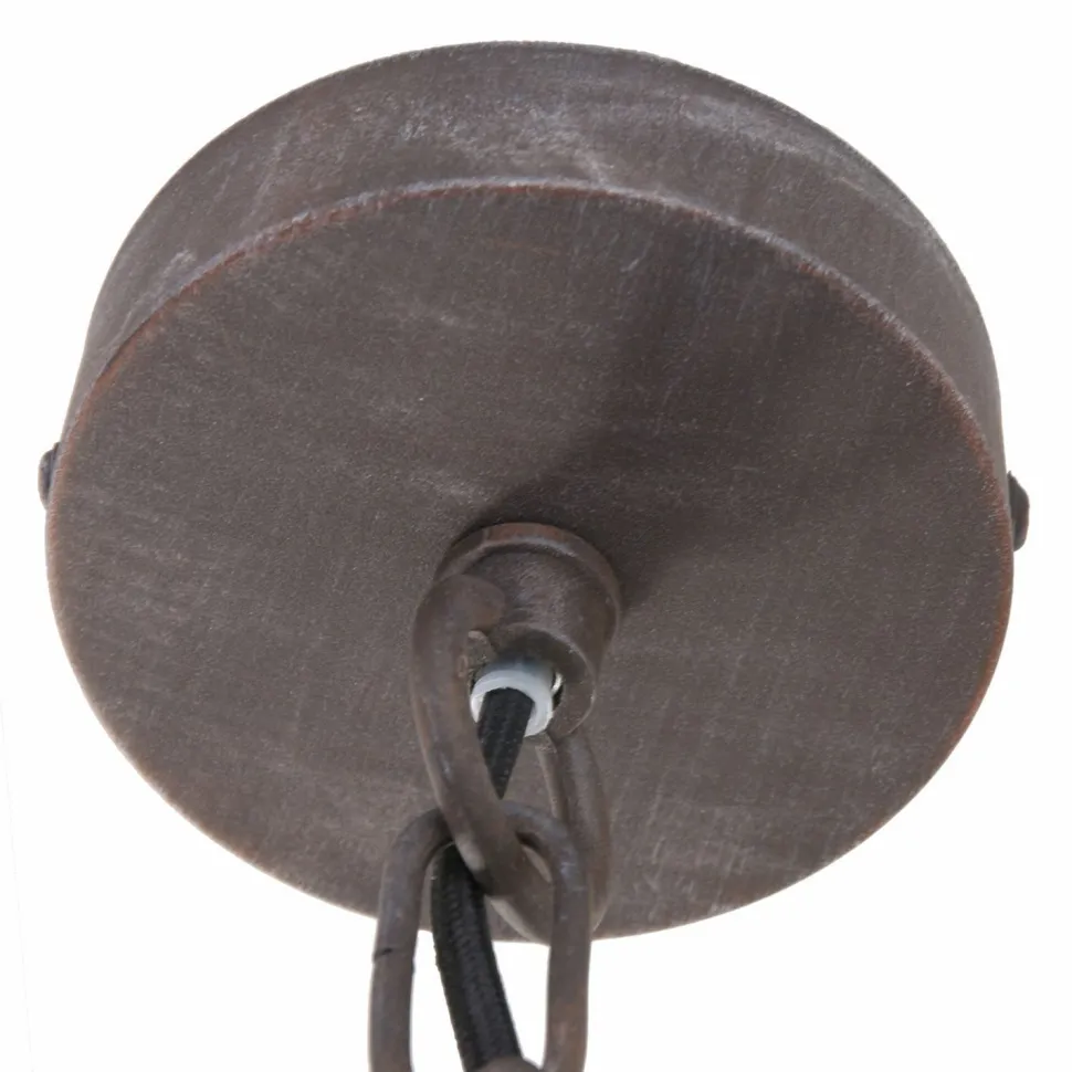 Industrial Pendelleuchte Metall Glas Braun Ø40 cm E27