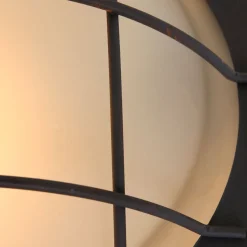 Industrie Deckenlampe Metall Glas Braun Weiß Ø29 cm E27