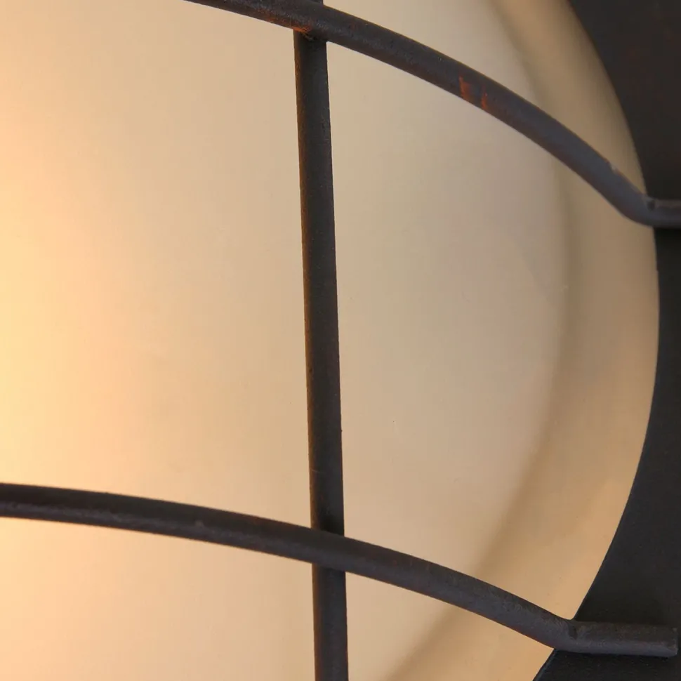 Industrie Deckenlampe Metall Glas Braun Weiß Ø29 cm E27