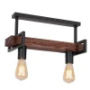 Industrie Deckenlampe Metall Holz L:45 cm E27 wohnlich