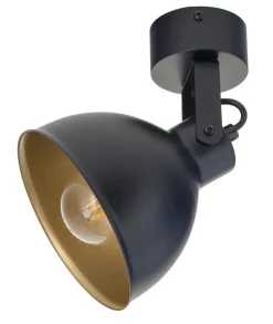 Industrie Deckenstrahler Schwarz Gold flexibel B:15 cm