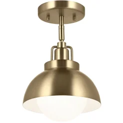 Innenleuchte 3-in-1 Wand Decke Hänge Metall Glas in Bronze