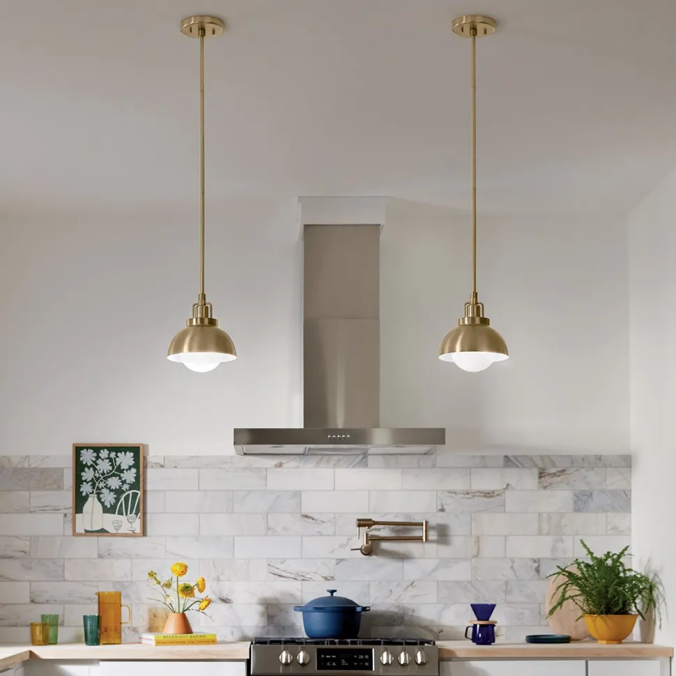 Innenleuchte 3-in-1 Wand Decke Hänge Metall Glas in Bronze