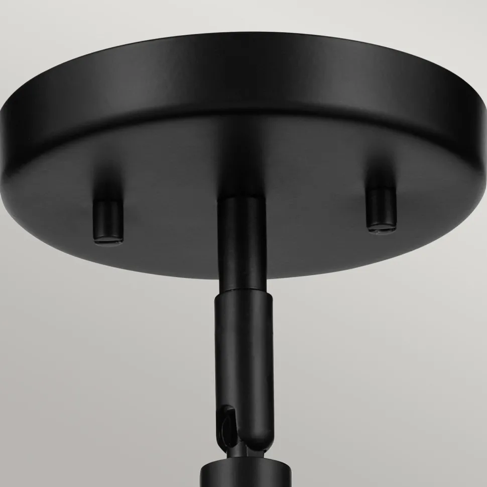 Innenleuchte 3-in-1 Wand Decke Hänge Schwarz Metall Glas