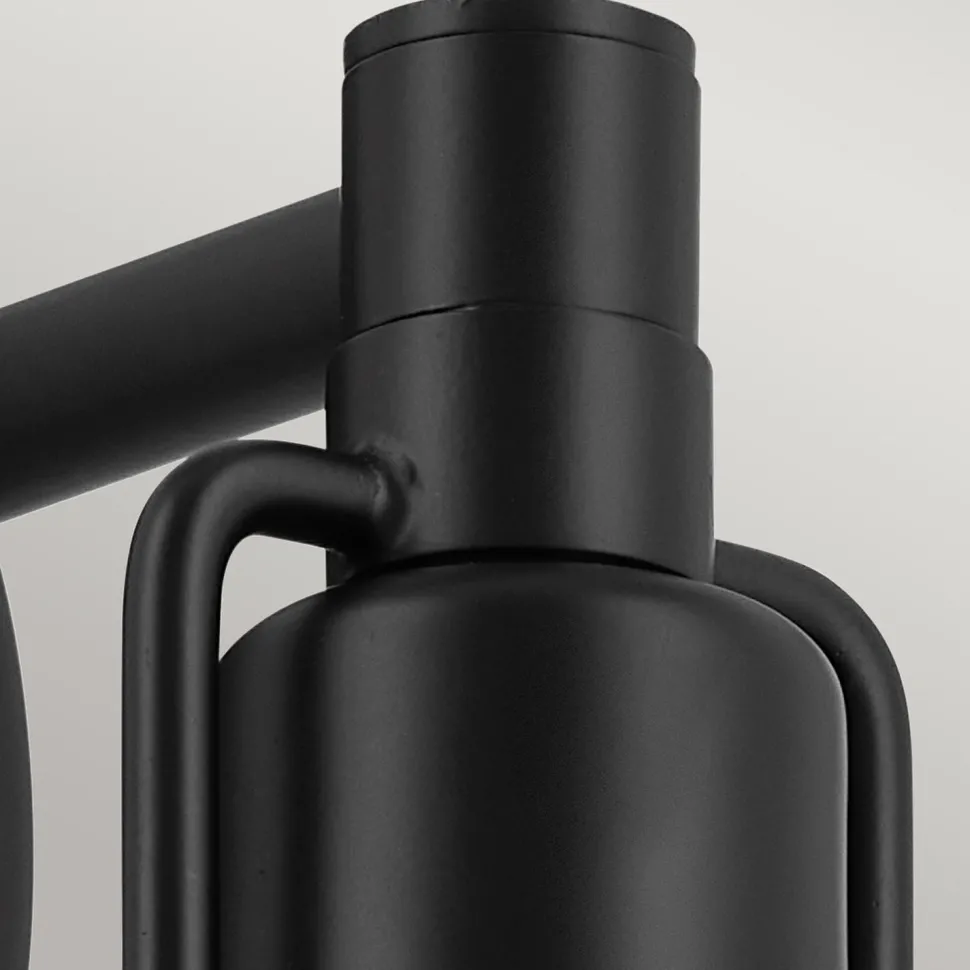 Innenleuchte 3-in-1 Wand Decke Hänge Schwarz Metall Glas