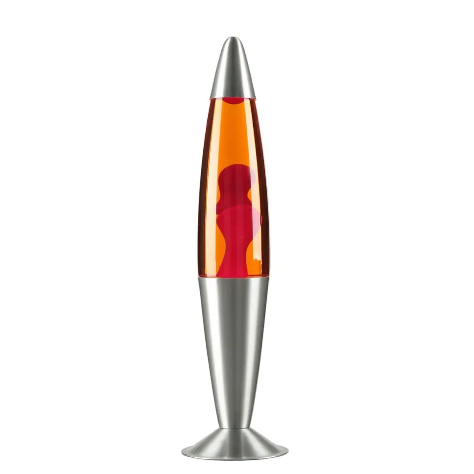 JENNY Lavalampe Orange Wachs Rot 42cm hoch Retro