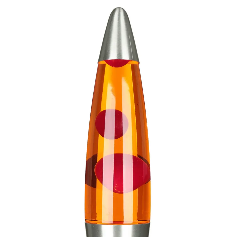 JENNY Lavalampe Orange Wachs Rot 42cm hoch Retro