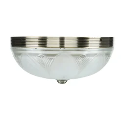 Jugendstil Deckenleuchte E27 mit Glasschirm Messing Optik