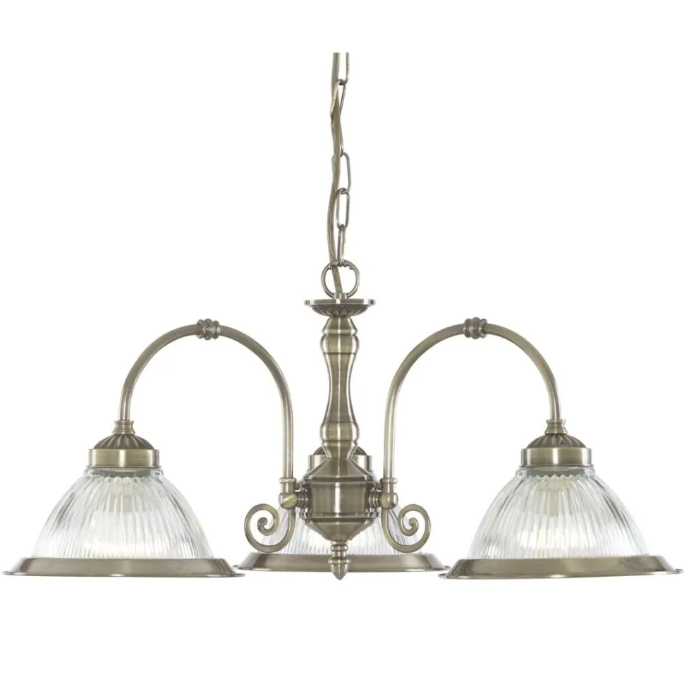 Jugendstil Hängeleuchte mit Glasschirm Antik