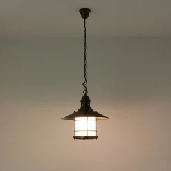 Jugendstil Hängeleuchte Sudan in Messing Optik