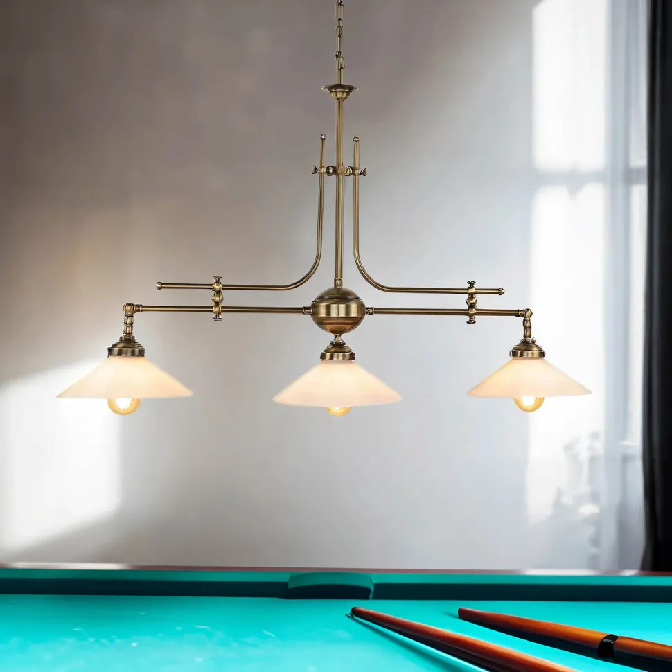 Jugendstil Profi Billardtischlampe E27 Weiß Esszimmer