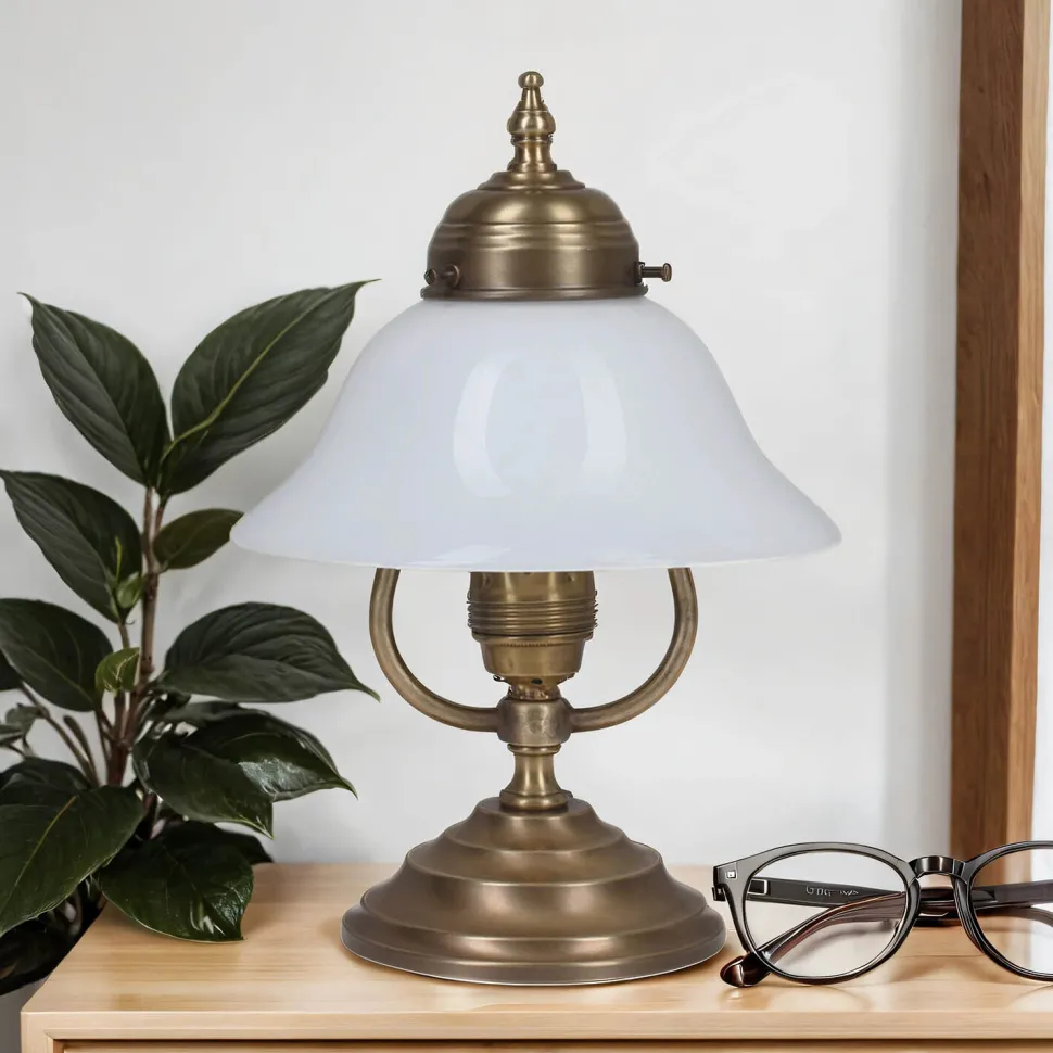 Jugendstil Tischleuchte Berliner Messing V20