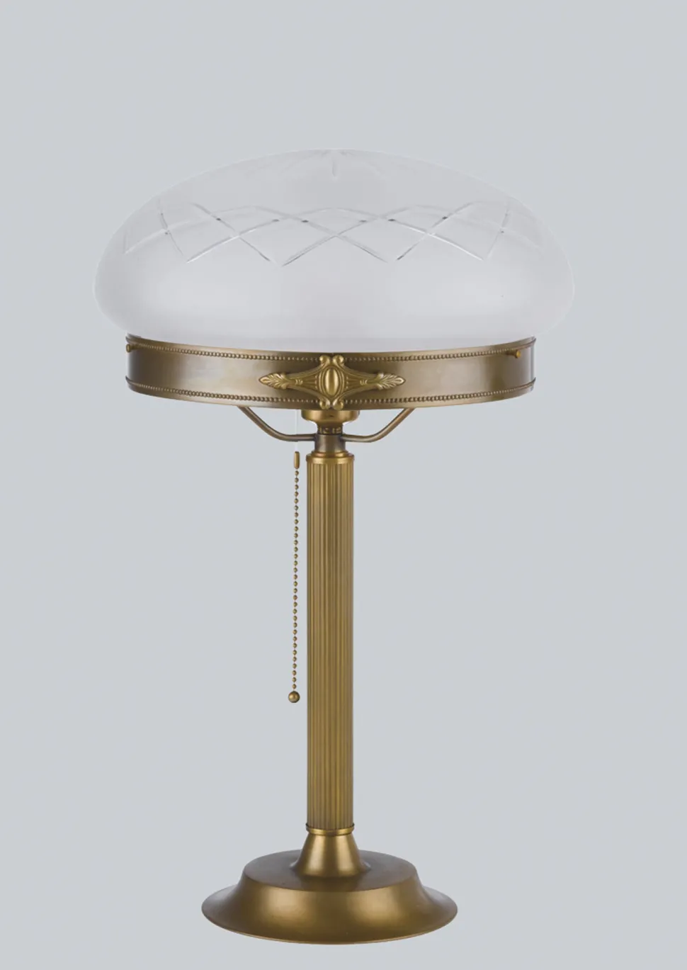 Jugendstil Tischleuchte Messing Z17 Zugschnur