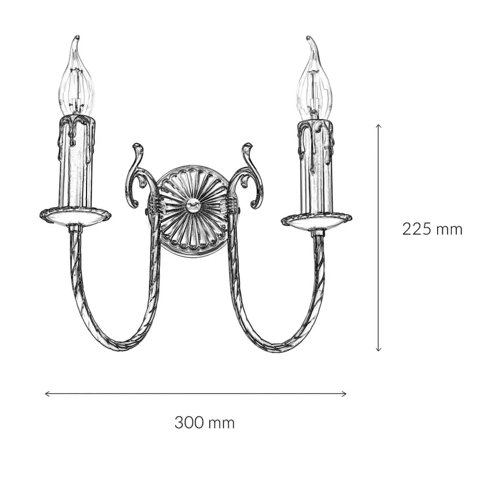 Jugendstil Wandlampe Bronze Hell