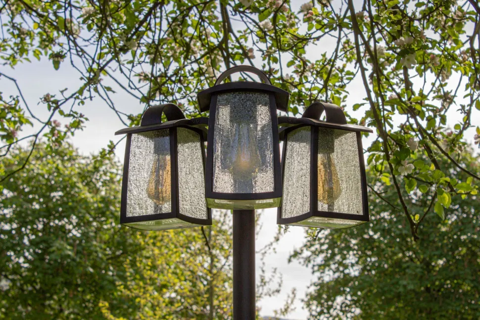 Kandelaber Aluminium Glas E27 IP44 195 cm Vintage