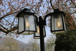 Kandelaber Aluminium Glas E27 IP44 195 cm Vintage