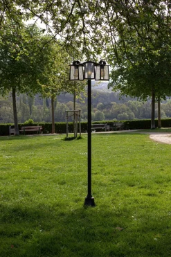 Kandelaber Aluminium Glas E27 IP44 195 cm Vintage