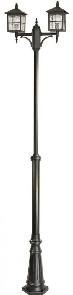 Kandelaber Schwarz 180-280cm Rustikal 2x E27