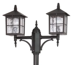 Kandelaber Schwarz 180-280cm Rustikal 2x E27