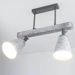 Küche Deckenlampe AGAP Echtholz Shabby Weiß 2xE27