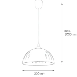Küchenlampe Retro Glas mit Motiv Ø30cm