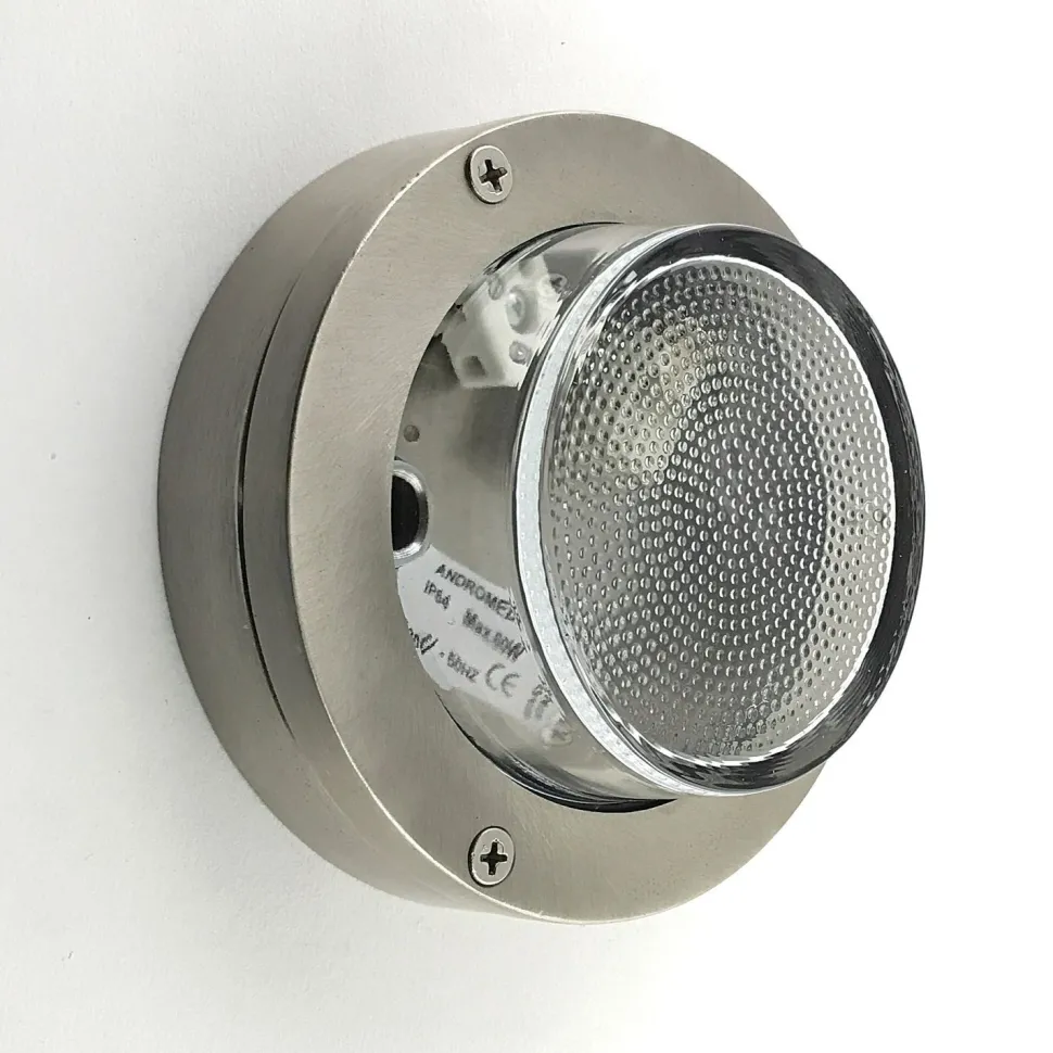 Kellerlampe Glas Messing massiv G9 IP64 Ø 14 cm rund