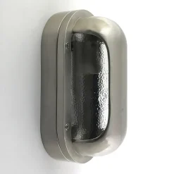 Kellerleuchte Messing Glas 23 cm hoch IP64 Nickel matt