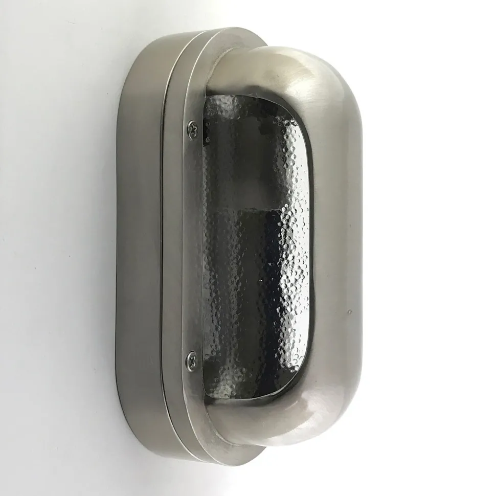 Kellerleuchte Messing Glas 23 cm hoch IP64 Nickel matt