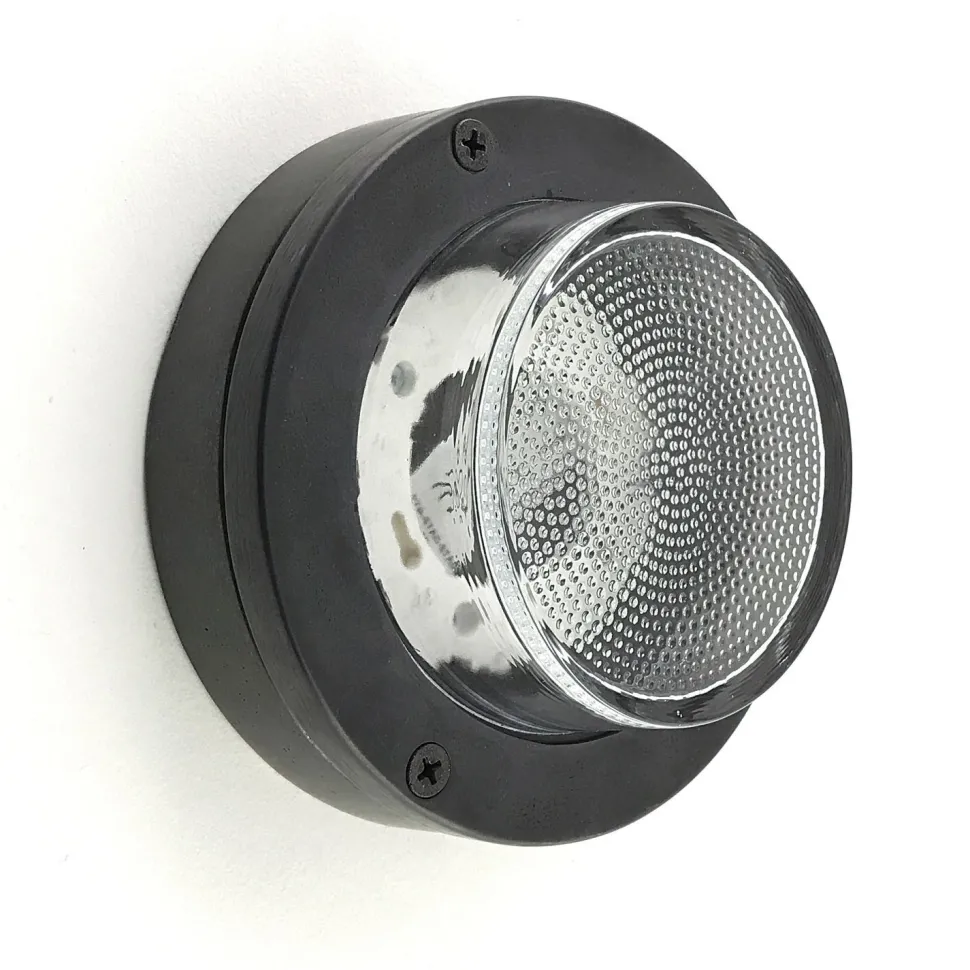 Kellerleuchte Messing massiv Glas G9 IP64 D: 14 cm rund