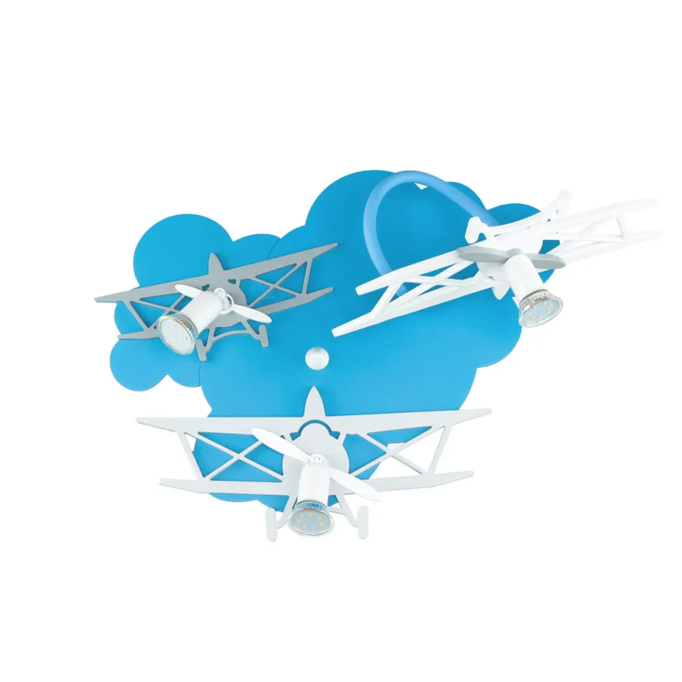 Kinderleuchte PLANE in Blau 3-flmg