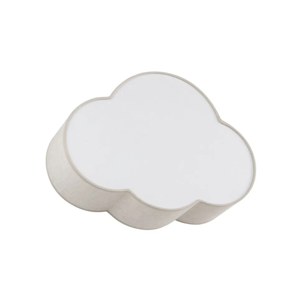 Kinderzimmer Wolkenlampe Beige Weiß Leinen B: 43 cm 2x E27