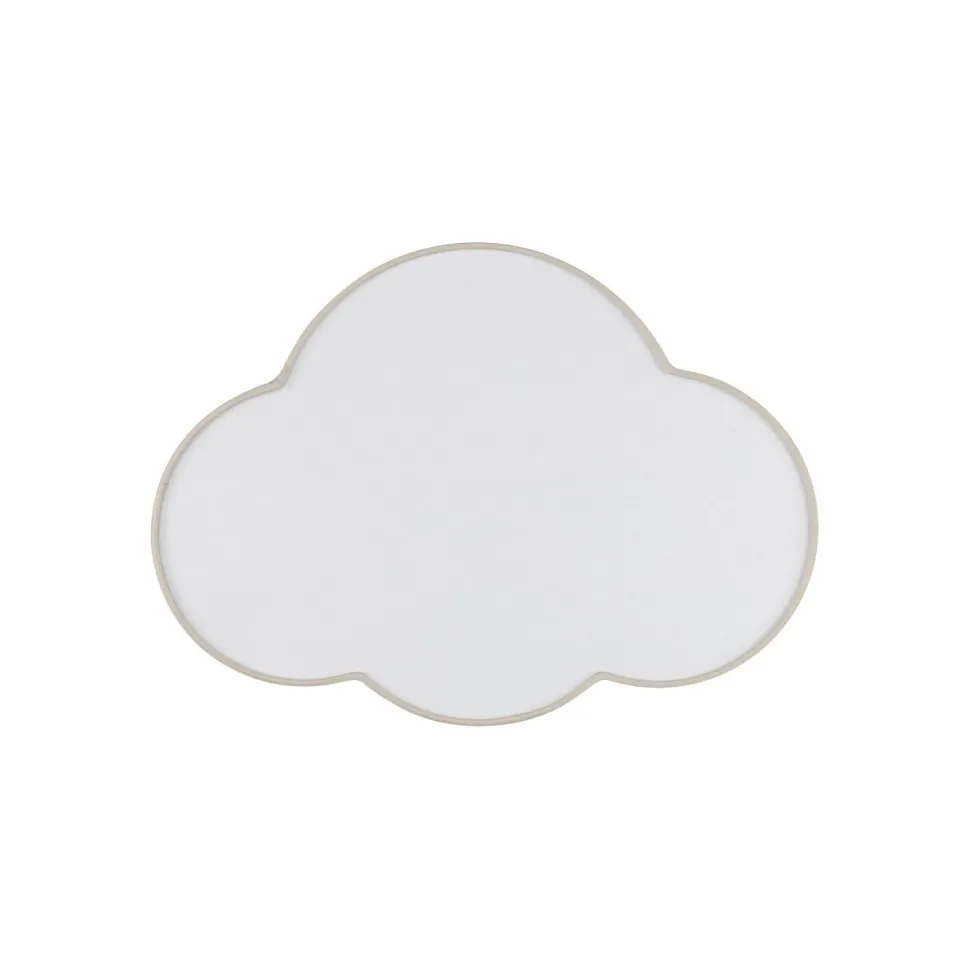 Kinderzimmer Wolkenlampe Beige Weiß Leinen B: 43 cm 2x E27