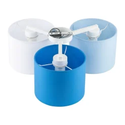 Kinderzimmerlampe Blau Weiß 3-flammig Stoff E27 Decke