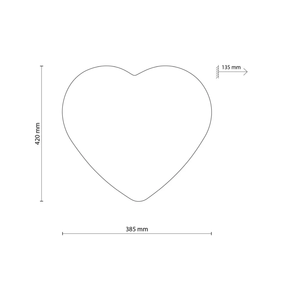 Kinderzimmerlampe Decke Leinen Herz L: 42 cm Beige 2x E27