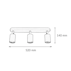 Kinderzimmerlampe Decke Mint L: 52 cm Metall 3-flammig GU10