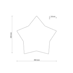 Kinderzimmerlampe Weiß Stern L: 45 cm Stoff Weiß 2x E27 Decke