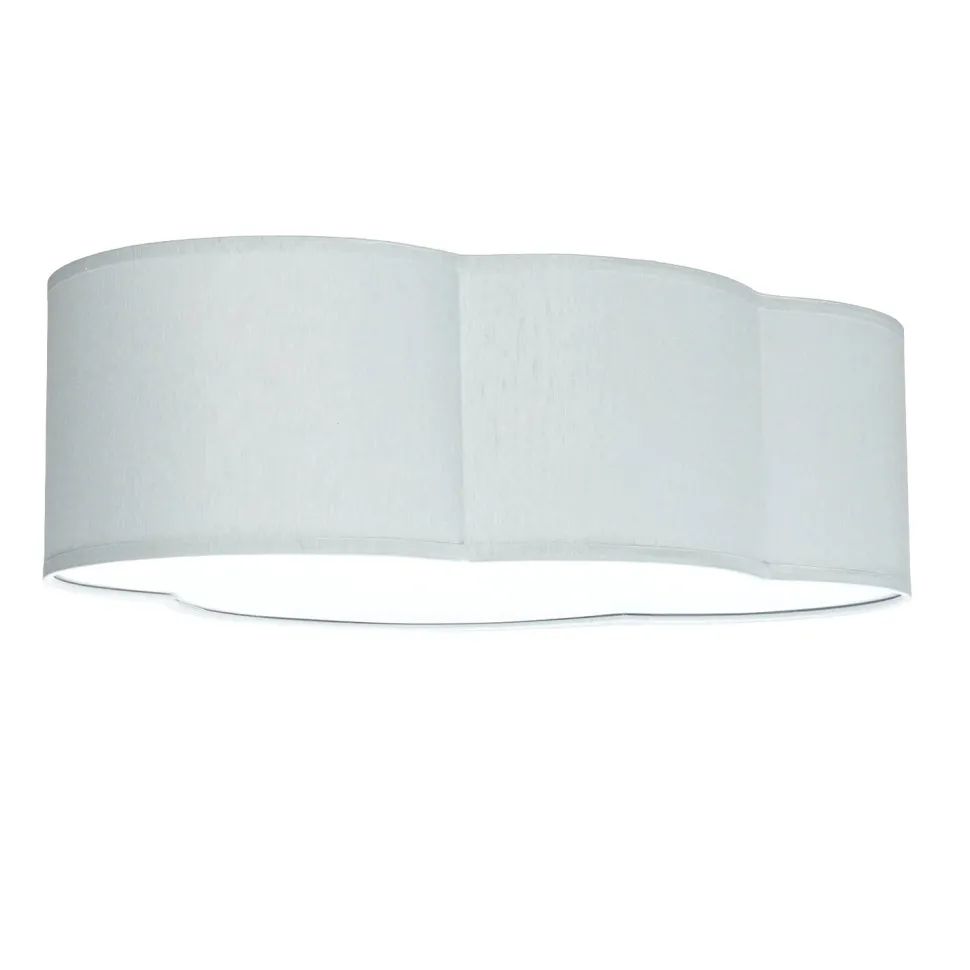 Kinderzimmerleuchte Grau Stoff Grau flach 2x E27 Wolke