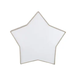 Kinderzimmerleuchte Leinen 45 cm lang Stern Weiß Beige 2x E27