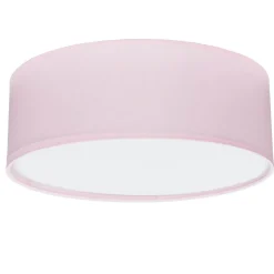 Kinderzimmerleuchte Rosa Ø 38 cm rund flach Stoffschirm