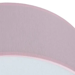 Kinderzimmerleuchte Rosa Ø 38 cm rund flach Stoffschirm