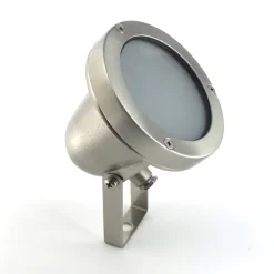 Kleine Außenlampe schwenkbar Messing Glas GU10 IP64 Ø 9,5 cm