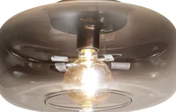 Kleine Deckenlampe Rauchglas rund Ø 35 cm E27 blendarm