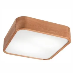 Kleine Deckenleuchte eckig B: 35 cm Holz in für 2x E27