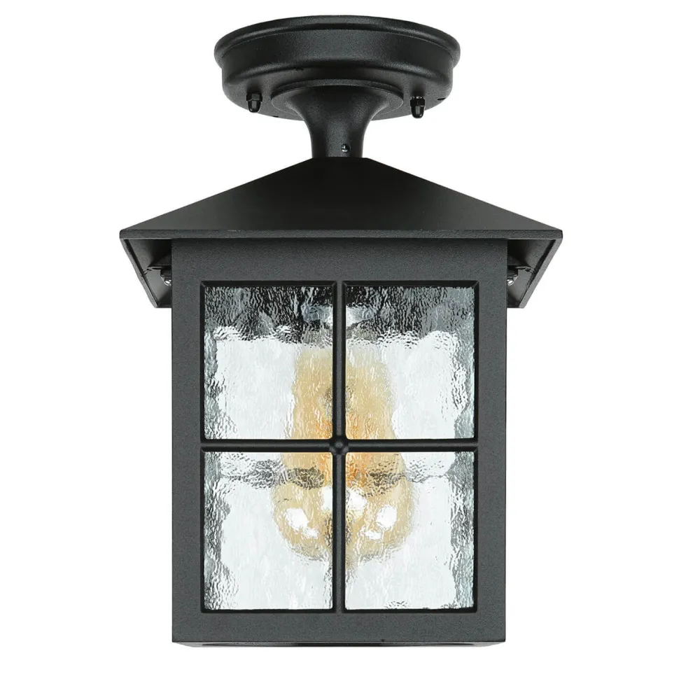 Kleine Deckenleuchte HAROLD außen Schwarz Rustikal